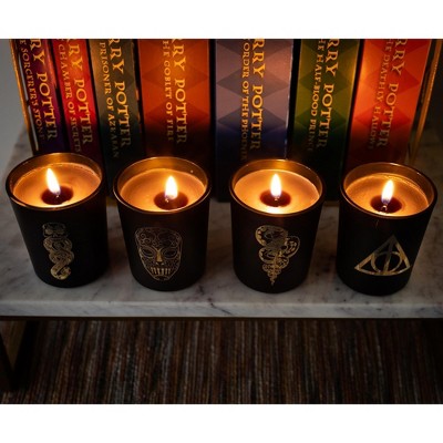 Black Soy Wax Scented Candle Set with Wizard Symbols