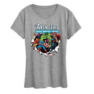 Women's - Marvel - Avengers Paper Rip Short Sleeve Graphic T-Shirt - 1 of 4