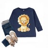 The Juniper Shop Watercolor Lion Toddler Long Sleeve Tee - 4T - Navy - 3 of 4