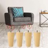 Unique Bargains Wood Furniture Sofa Dresser Legs Round Mid-Century Modern Replacement Feet Set of 4 - 3 of 4