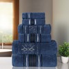 Zero Twist Cotton Solid and Floral Jacquard 6 Piece Bathroom Towel Set by Blue Nile Mills - 2 of 4
