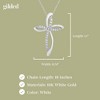 GILDED 1/4 Carat Total Weight Diamonds Swirl Cross Pendant-Necklace in 10KT White Gold or 925 Sterling Silver, Natural Round-Cut Diamond, 18" Chain - 4 of 4