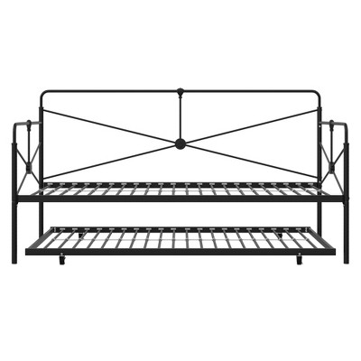 DHP Bradford Metal Twin Daybed and Twin Trundle, Black