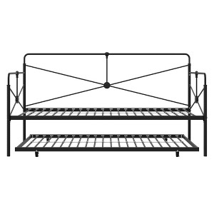 DHP Bradford Metal Twin Daybed and Twin Trundle, Black - 1 of 4