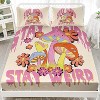 Luupatchy 4Pcs Mushroom Pink Comforter Set With With 1 Fitted Sheet, 1 Flat Sheet And 2 Pillowcases, For Kids Teens Boys Girls Adults Bedroom - 2 of 4