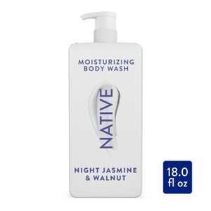 Native Moisturizing Body Wash Shea Butter for Women & Men - 24hr Hydration - Night Jasmine & Walnut - Sulfate Free - Paraben Free - 18 fl oz - 1 of 4