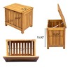 15-Gallon Acacia Deck Box with Hydraulic Lid and Slatted Sides,Small Weather-Resistant Outdoor Storage for Patio-The Pop Home - 4 of 4