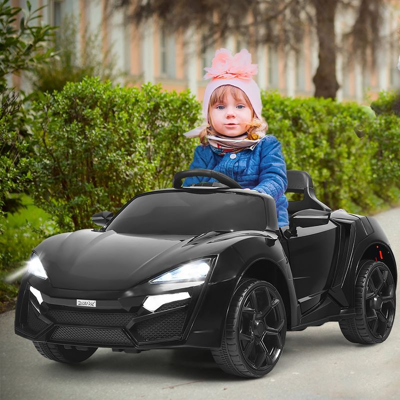 Costway 12V Kids Ride On Car 2.4G RC Electric Vehicle w/ Lights MP3 Openable Doors White\Black\ Red\Pink, 2 of 11