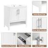 30" Bathroom Vanity with Sink, Freestanding Vanity Ceramic Sink Set with Doors, Bathroom Storage Cabinet For Home Bathroom Office Garage White - 4 of 4