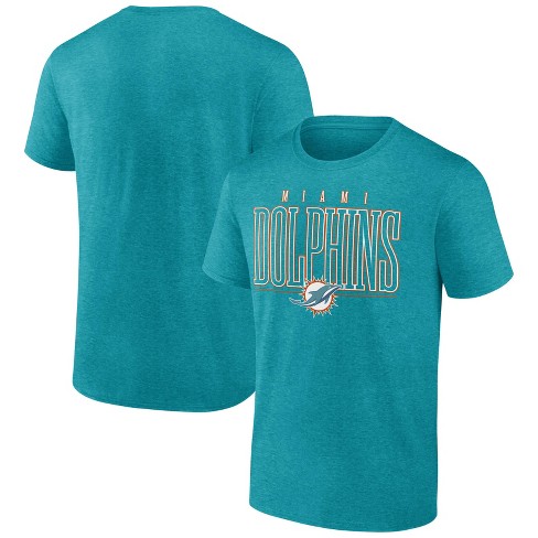 NFL Miami Dolphins Men's Tallest Player Heather Short Sleeve Bi-Blend  T-Shirt - XXL