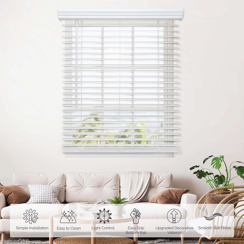 Linen Avenue Cordless Faux Wood Blind White, 63 1/2 W X 60 H Outside Mount : Target Linen Avenue Cordless Faux Wood Blind White... 