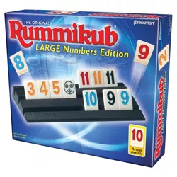 Pressman Rummikub 5-Inch Original Rummy Tile Game Large Numbers Edition with 106 Blocks for Kids and Adults Ages 8 And Up, Blue