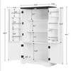 USIKEY Farmhouse Pantry Cabinet, Storage Cabinet with Barn Doors, Kitchen Pantry Cabinet with 2 Adjustable Shelves, Tall Cabinet for Kitchen, White - 2 of 4