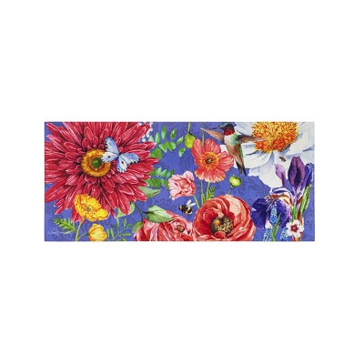 Colorful Floral Rubber Outdoor Fall Doormat 22" x 10"