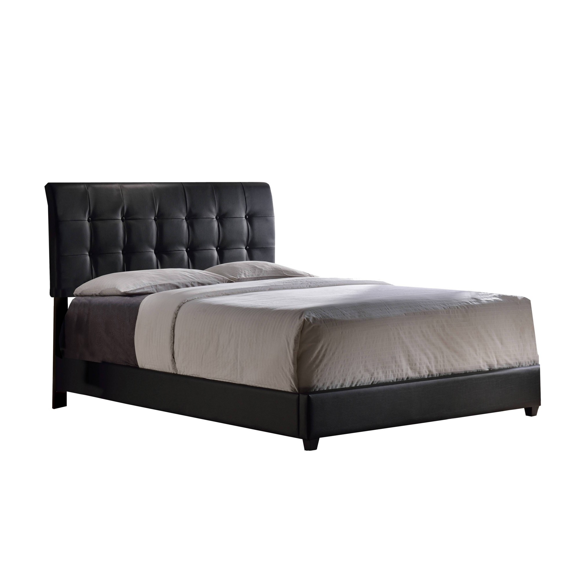 Lusso Bed Set w/Rails - Black (Queen), Gray