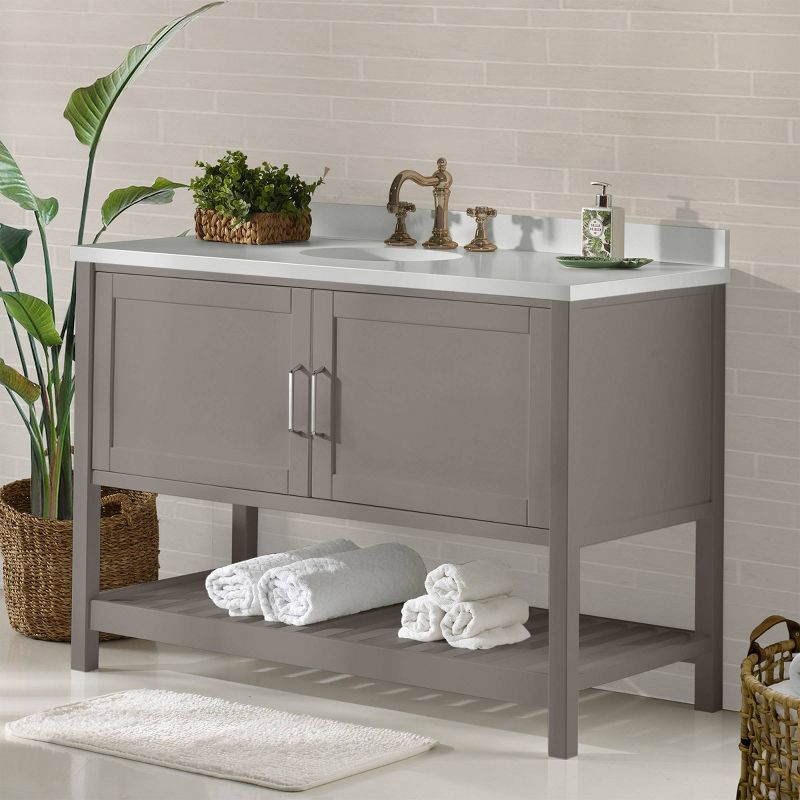48&#34; Bennet Vanity Cabinet Gray - Alaterre Furniture, 5 of 8
