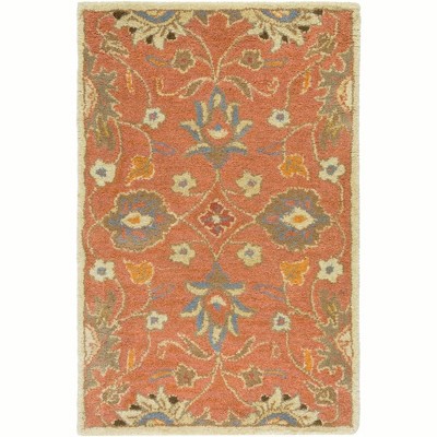 Mark & Day Eckville 6'x9' Rectangle Tufted Indoor Area Rugs Rust: Traditional Wool Botanical Shapes, Stain-Resistant