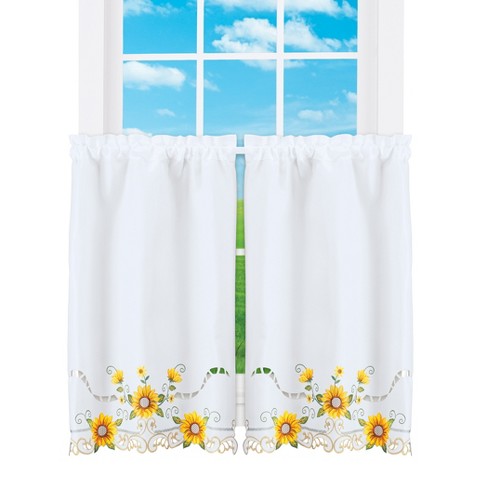 Collections Etc Sunflower Border Curtains - image 1 of 3