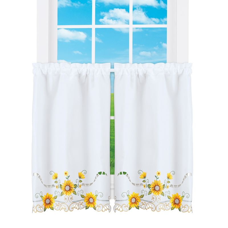 Collections Etc Sunflower Border Curtains, 1 of 4