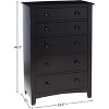 CAVINAS  5 Drawers Dresser for Bedroom,Modern Style Drawers with Round Handle for Kids Room,Living Room,Entry and Hallway - 3 of 4