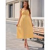 Women's Maternity Smocked Summer Spring Casual Boho Dress Spaghetti Strap Sleeveless Nursing Maxi Dress Baby Shower - 2 of 4