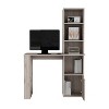 NicBex Home Office Desk 38.8" W Modern Writing Desk with Cabinet, 4-Layer Open Storage Bookshelves and Wooden Frame for Office, Study - 2 of 4