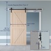 SMARTSTANDARD 84 in. Height K Shape Natural Wood Interior Barn Door (No Hardware Included) - 3 of 4