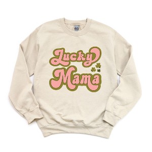 Simply Sage Market Women's Graphic Sweatshirt Lucky Mama Retro Clovers - 1 of 4
