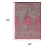 Gray and Pink Medallion Non Skid Area Rug - 3 of 4