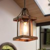LNC Mocha 1-Lights 5.5" Farmhouse Square Kitchen Island Pendant  Lights, Antique Brown and Brushed Black with Clear Glass Shade - 2 of 4