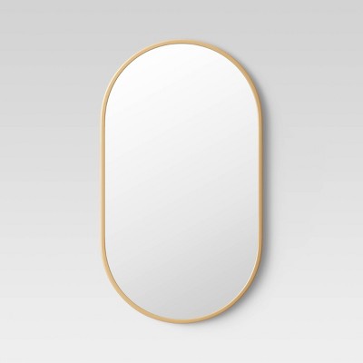 Photo 1 of 16" x 28" Metal Oval Pill Mirror Black - Project 62™