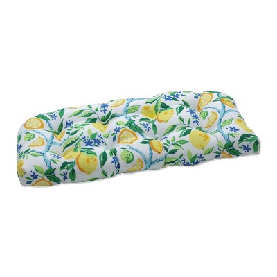 Outdoor/Indoor Loveseat Cushion Lemon Tree Yellow - Pillow Perfect