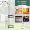 Gulches 7' Garden Arch Arbor, Metal Arch Trellis with Gate, Garden Archway for Climbing Vines, Wedding Ceremony Decoration, Black - 3 of 4