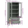 vidaXL Bookshelf Book Cabinet with Metal Legs Storage Cabinet OSLO Solid Wood - 3 of 4