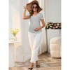 INSPIRE CHIC 2 Pcs Women's Soft Material Faux Wrap Side Ruched Cross V Neck Maternity Top - 3 of 4