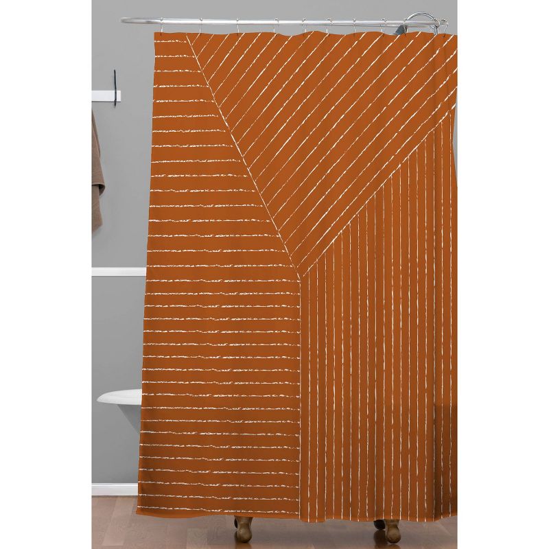Summer Sun Home Art Lines Shower Curtain Rust - Deny Designs, 3 of 5
