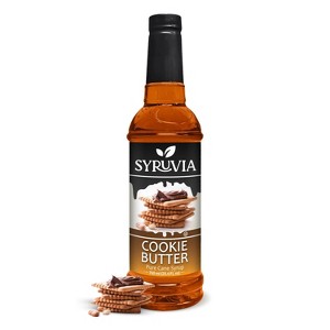 Syruvia Cookie Butter Syrup - 25.4 fl oz. Premium Flavoring Syrup For Coffee - 1 of 4