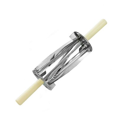 O'Creme Revolving Croissant Cutter with Stainless Steel Blades and Plastic Handles, Roller for Cutting oTriangles, (3-13/16" x 8-1/4" Triangle)