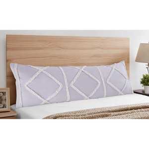 Sweet Jojo Designs Gender Neutral Body Pillow Cover (Pillow Not Included) 54in.x20in. Boho Fringe Purple Ivory - 1 of 4