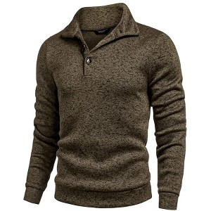COOFANDY Men's Casual Slim Fit Pullover Sweater Knitted Thermal Sweatshirt - 1 of 4