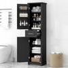 MAYEERTY Tall Bathroom Cabinet 2 Doors Adjustable Shelves Door Shelf MDF Painted Black - 2 of 4