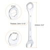 Unique Bargains CR-V Chrome Plated 6-Point Ended Box 15 Degree Offset Open End Metric Thin Combination Wrench - 2 of 4