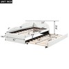 Twin/Full Size PU Upholstered Tufted Daybed with Trundle/Two Drawers and Cloud Shaped Guardrail 4B - ModernLuxe - 3 of 4