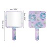 Unique Bargains Floral Square Handheld Mirror Purple Blue 1 Pc - 2 of 3