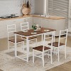 Rbied 5-Piece Wood Rectangle Indoor Outdoor Bistro Set Dining Set for Small Place, Kitchen, Dining Room, Patio - 2 of 4