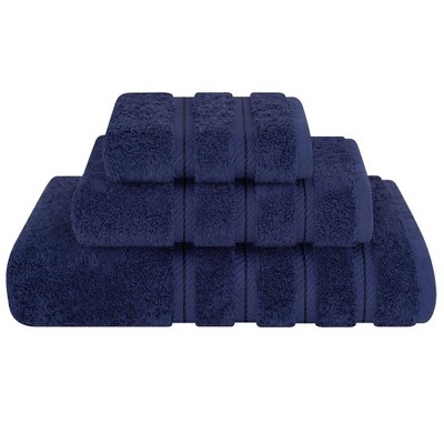 Ultra Soft 100% Cotton 4-Piece Bath Towel Set Navy