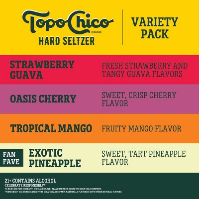Topo Chico Hard Seltzer Variety Pack - 12pk/12 fl oz Slim Cans, 3 of 9