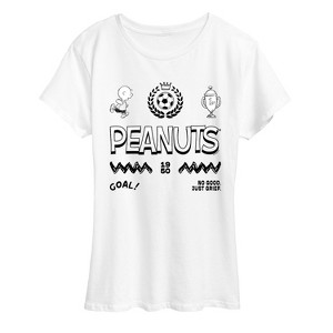 Women's - Peanuts - Charlie Brown Soccer Jersey Short Sleeve Graphic T-Shirt - 1 of 4