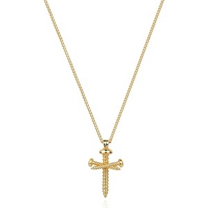 Cross Necklace 14K Plated Dainty Chain, Minimalist Faith Pendant Religious Prayer Jewelry Gift - 1 of 4