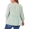 Agnes Orinda Women's Plus Size Floral Retro Keyhole Neck Lantern Summer Babydoll Blouses - 4 of 4